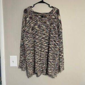 Torrid Size 2 Multicolor Fuzzy Eyelash Knit Oversized Sweater Tunic